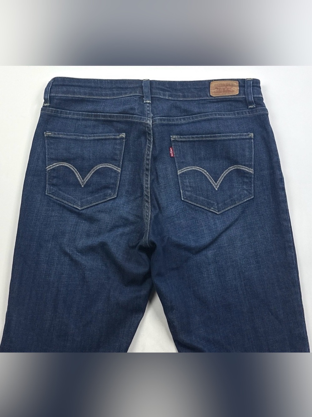 Levis The Original Mid Rise Skinny Womens Size 14M 32x31 Dark Blue Jeans Stretch - Picture 7 of 11